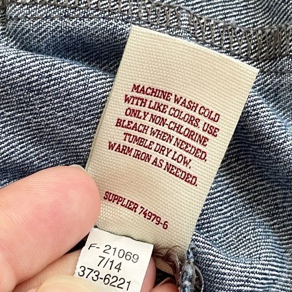 Arizona Jean Company Girls Button Closure Crop Denim Jean Jacket Size L 10/12 - Picture 12 of 12